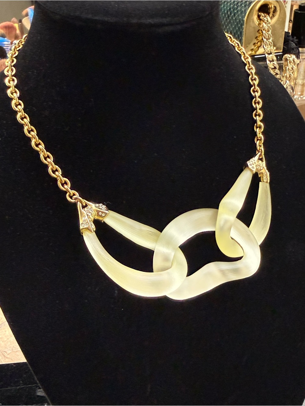Alexis Bittar’s signature Liquid Lucite collection, 14k gold-plated chain.
